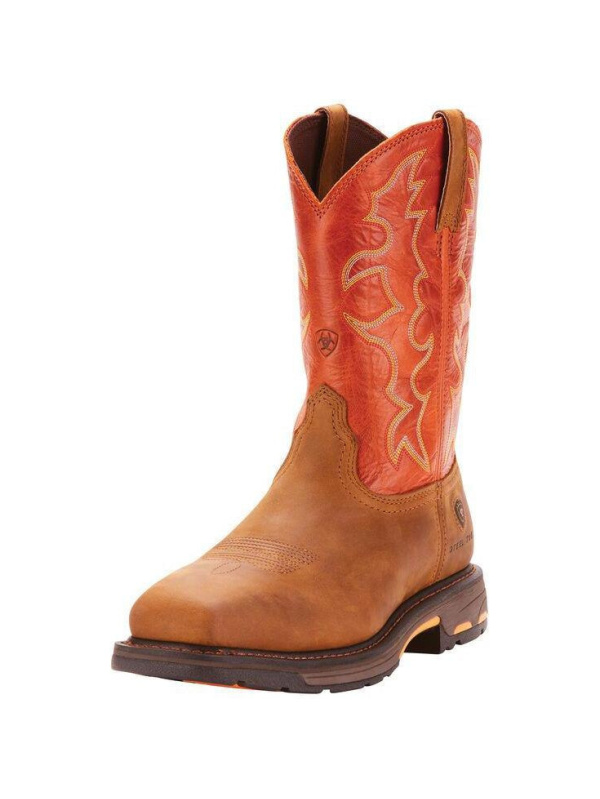 Ariat Men's WorkHog 11" Wide Square Stl Toe Western Work Boot- Earth- 10006961