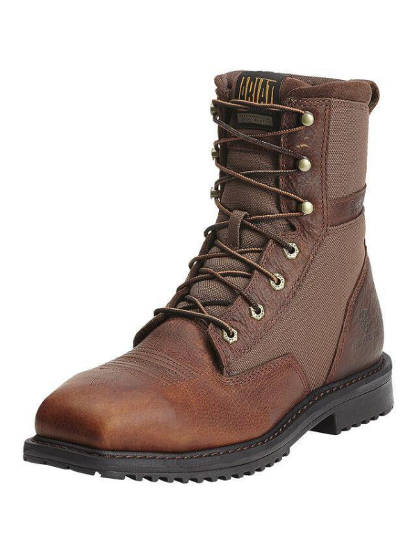 Ariat Men's RigTek 8" Wide Comp Toe Western Work Boot- Brown - 10012927