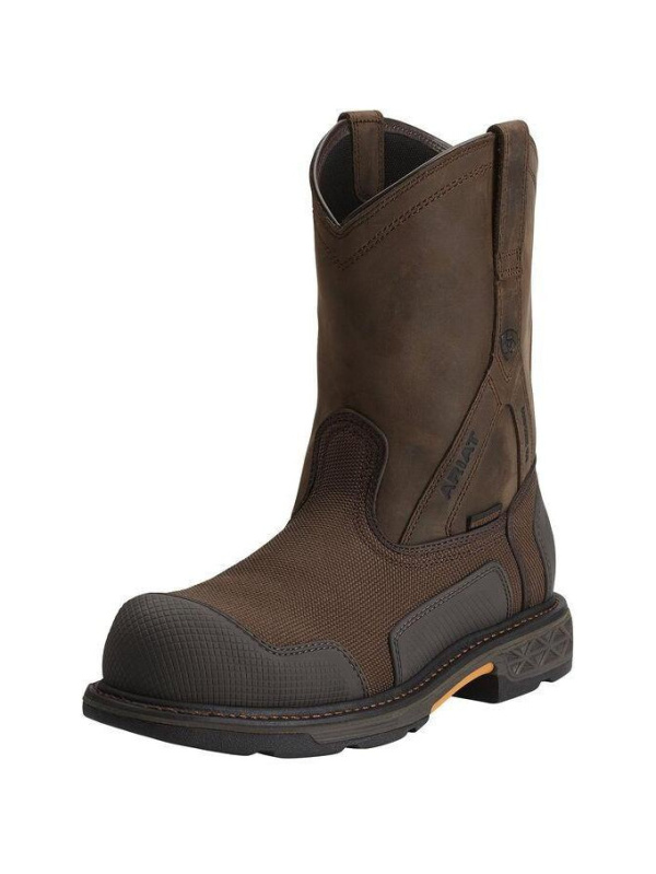 Ariat Men's OverDrive XTR 10" Comp Toe WP Work Boot - Brown - 10012942