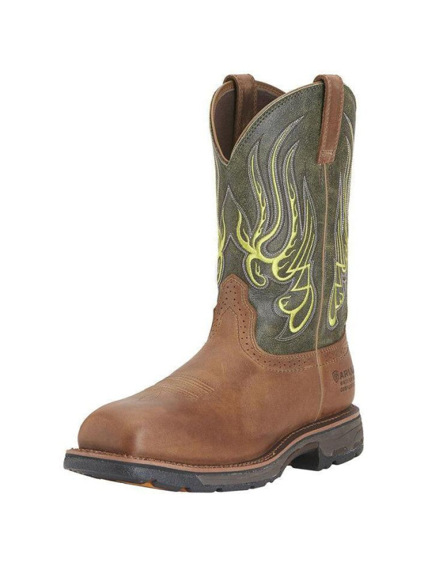 Ariat Men's WorkHog Mesteno 11" Comp Toe WP Western Work Boot- Rust - 10015400