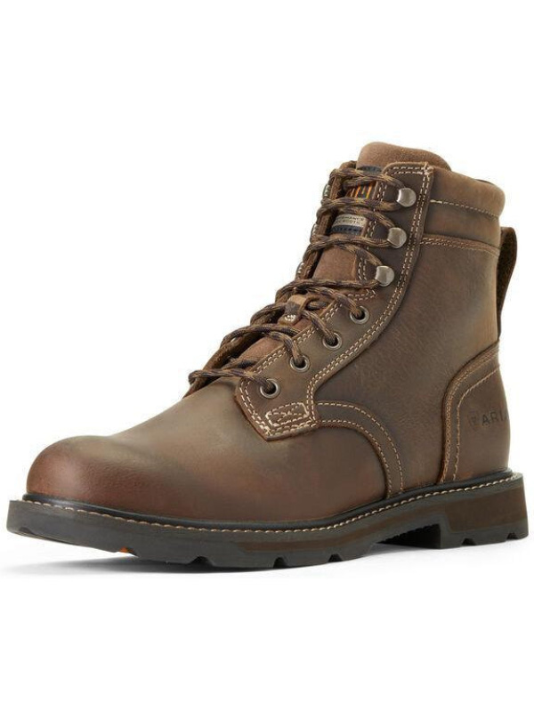 Ariat Men's Groundbreaker 6" Soft Toe Work Boot - Brown - 10016256