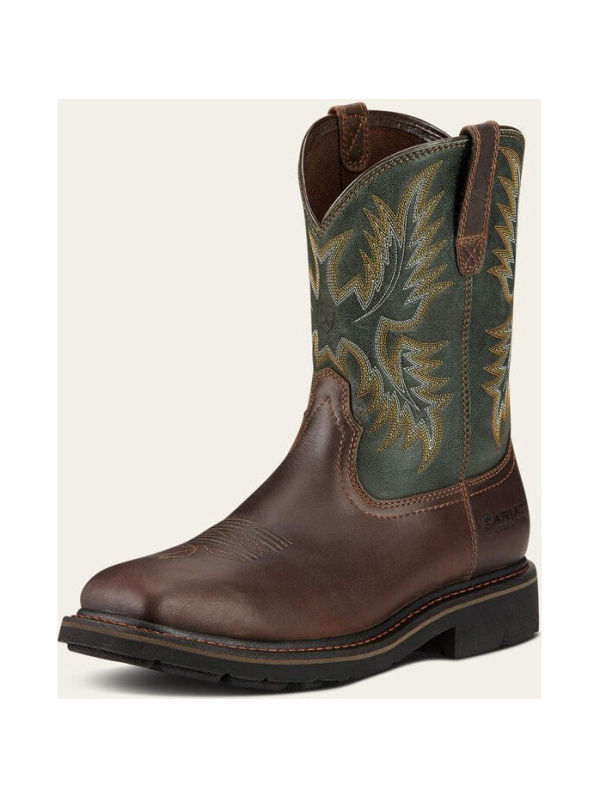 Ariat Men's Sierra Wide Square Toe Steel Toe Work Boot -Brown- 10017434