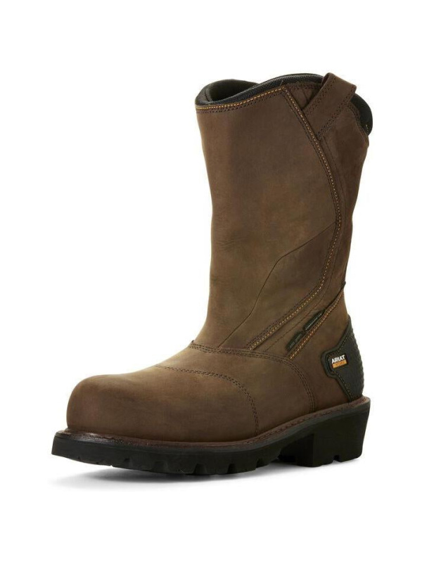 Ariat Men's Powerline 11" Comp Toe WP 400g Wellington Work Boot- Brown - 10018569