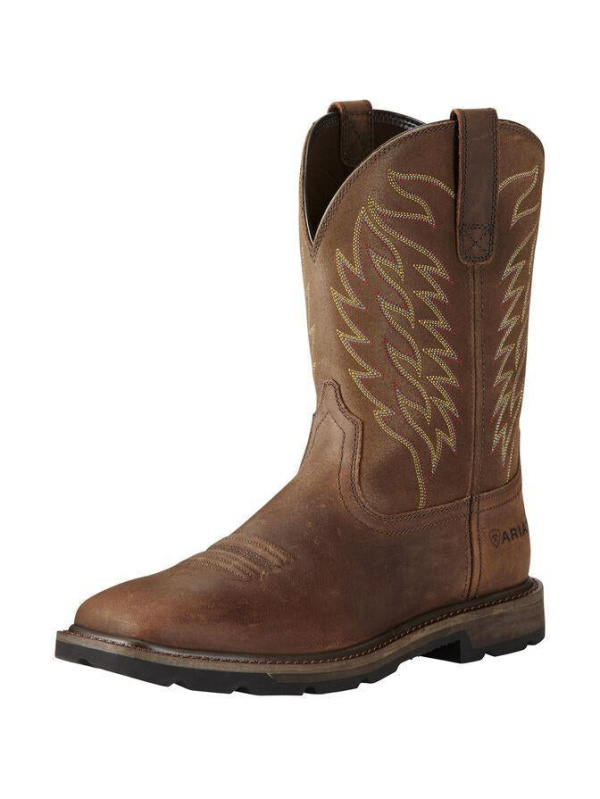 Ariat Men's Groundbreaker 10" Soft Toe Western Work Boot - Brown - 10020059
