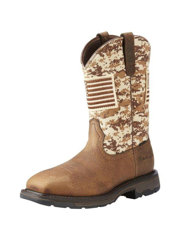 Ariat Men's WorkHog Patriot 11" Steel Toe Western Work Boot - Earth - 10022968