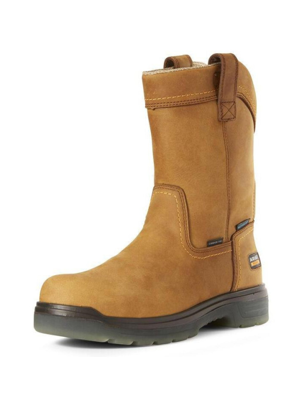 Ariat Men's Turbo 10" Carbon Toe WP Wellington Work Boot- Bark - 10027328