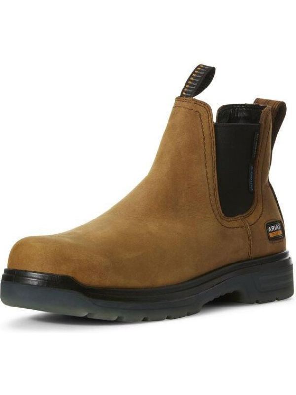 Ariat Men's Turbo Chelsea 6" Carbon Toe WP Work Boot - Bark - 10027331