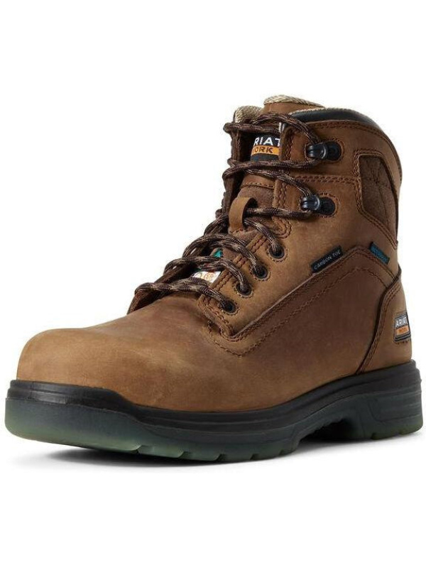 Ariat Men's Turbo H2O CSA 6" Carbon Toe WP PR Work Boot - Bark - 10029132