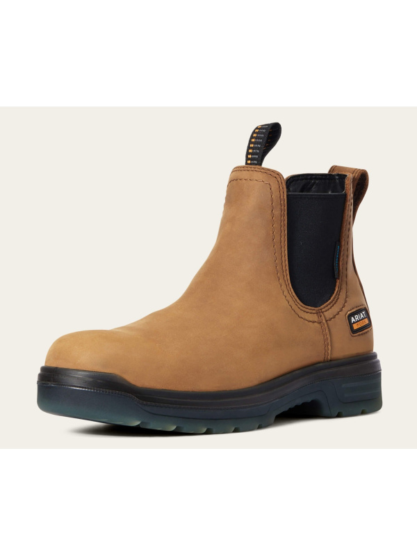 Ariat Men's Turbo Chelsea Soft Toe WP Work Boot - Aged Bark - 10032609