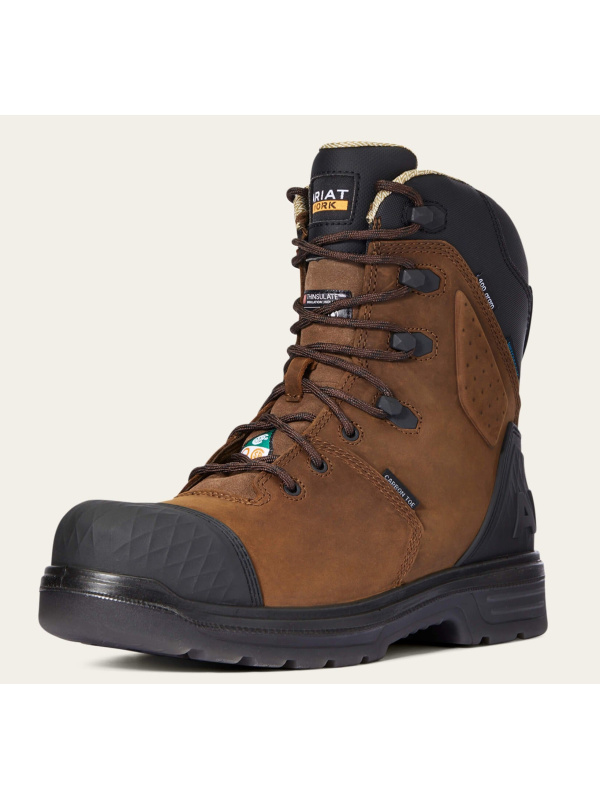 Ariat Men's Outlaw 8" Carbon Toe WP 400G Ins PR Work Boot - Brown - 10033997