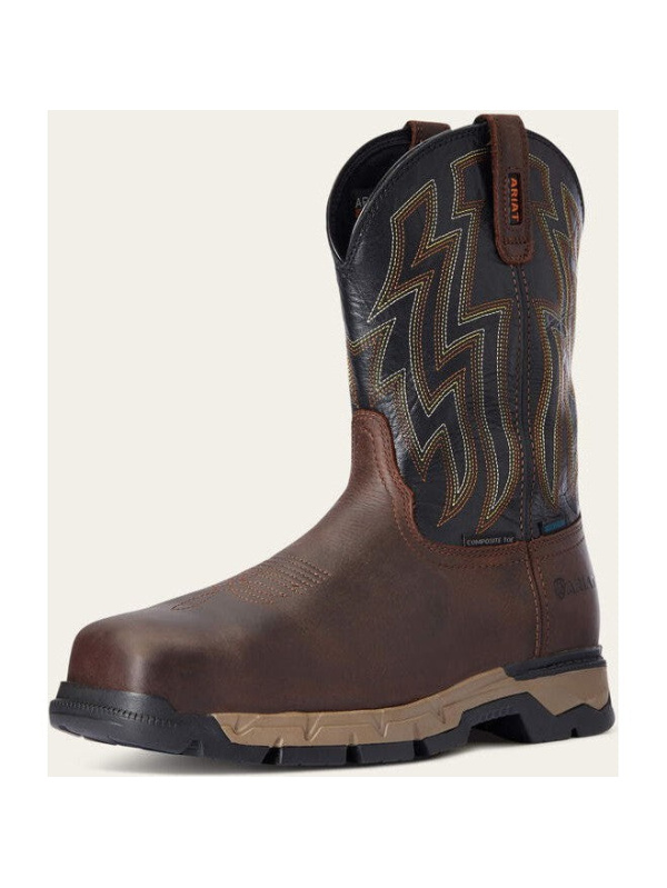 Ariat Men's Rebar Flex CT Waterproof Western Work Boot -Brown- 10034157