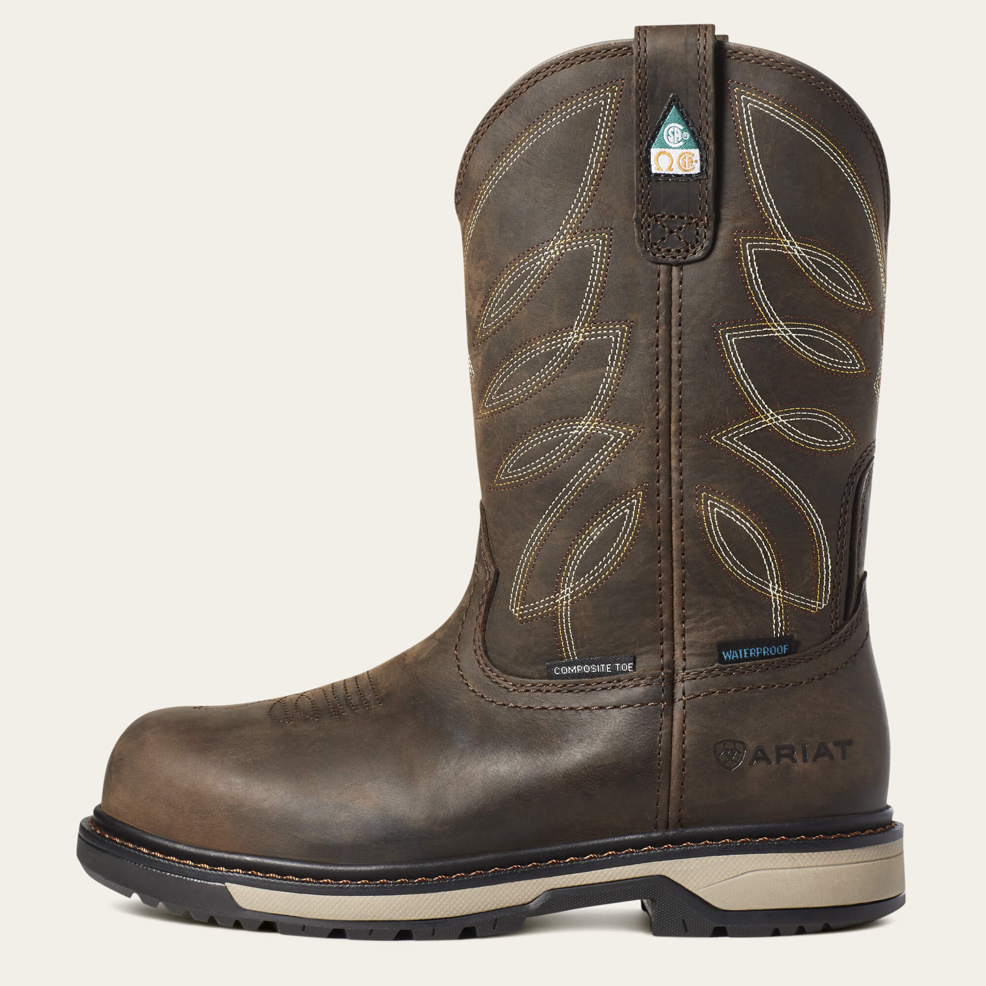 Ariat Women's Riveter Pull-On Comp Toe CSA WP PR Work Boot - Brown - 10035774 - Image 2