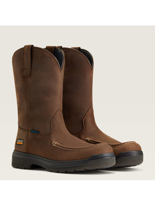 Ariat Men's Turbo Moc Toe WP Western Work Boot - Mocha - 10040397