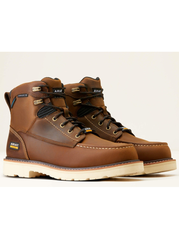 Ariat Men's Rebar Lift 6" Comp Toe WP Work Boot - Brown - 10046876