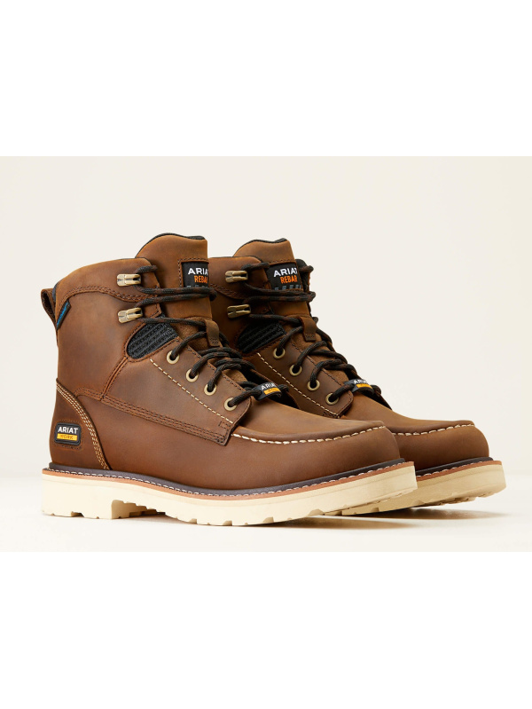 Ariat Men's Rebar Lift 6" Soft Toe WP Work Boot - Brown - 10046877