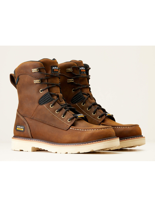 Ariat Men's Rebar Lift 8" Soft Toe WP Work Boot - Brown - 10047029