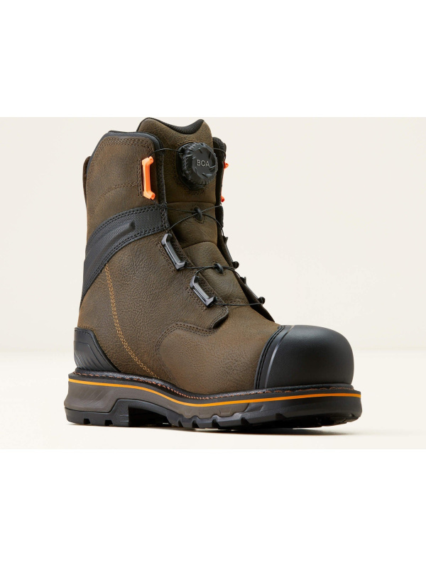 Ariat Men's Stump Jumper 8" Comp Toe WP BOA Work Boot- Coffee- 10048059