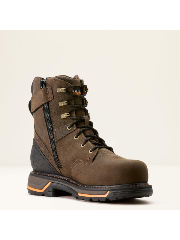 Ariat Men's Big Rig 8" Comp Toe WP Work Boot -Coffee- 10053573
