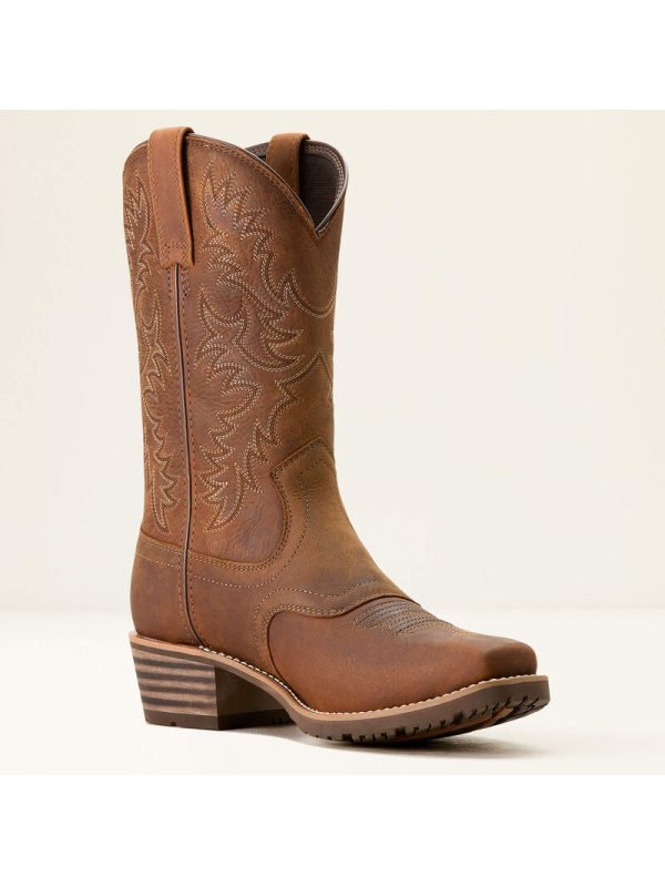 Ariat Men's Hybrid Roughstock Square Toe WP Cowboy Boot -Brown- 10053577