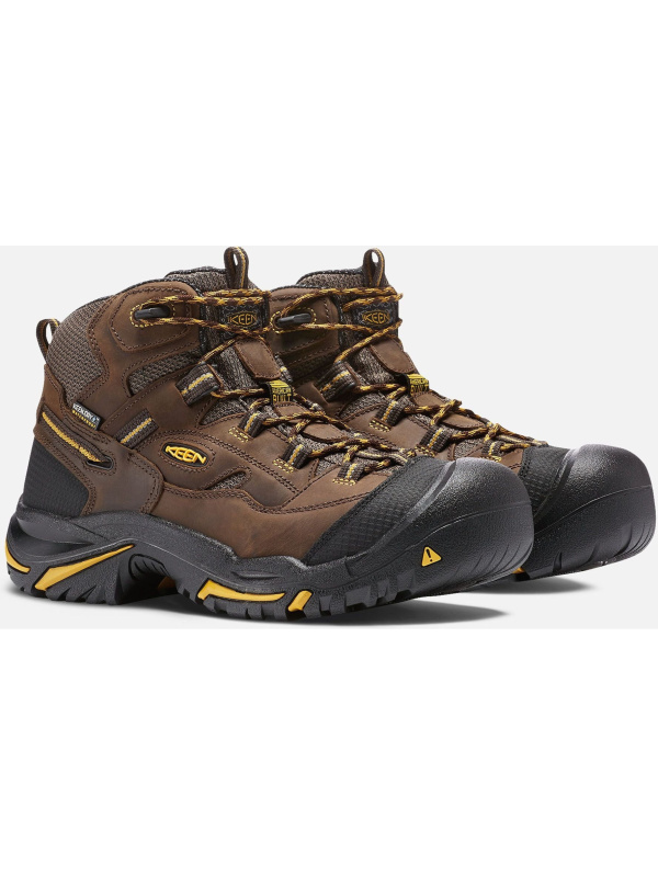 Keen Utility Men's Braddock Mid Soft Toe WP Work Boot - Brown- 1020162