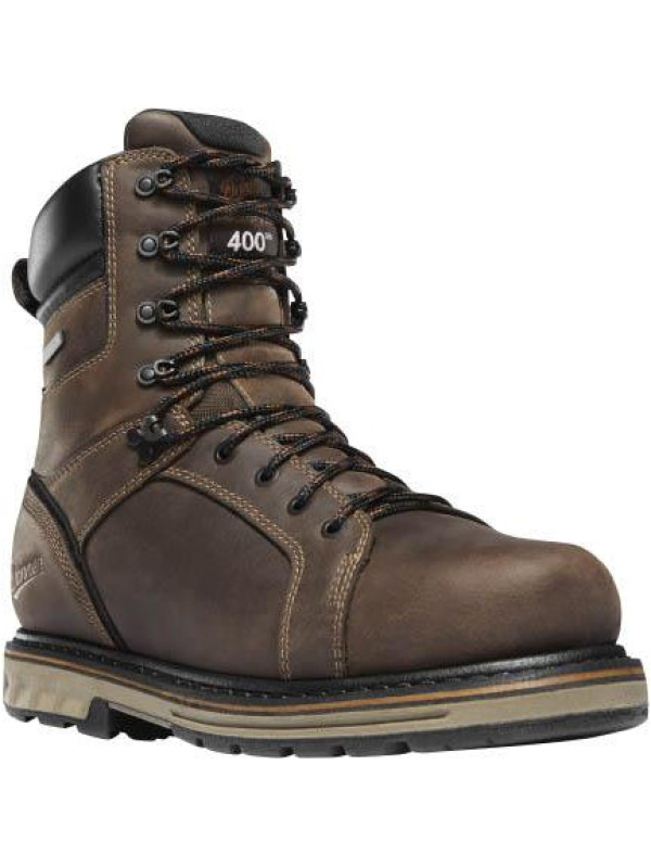 Danner Men's Steel Yard 8" Steel Toe Insulated WP Work Boot Brown 12535