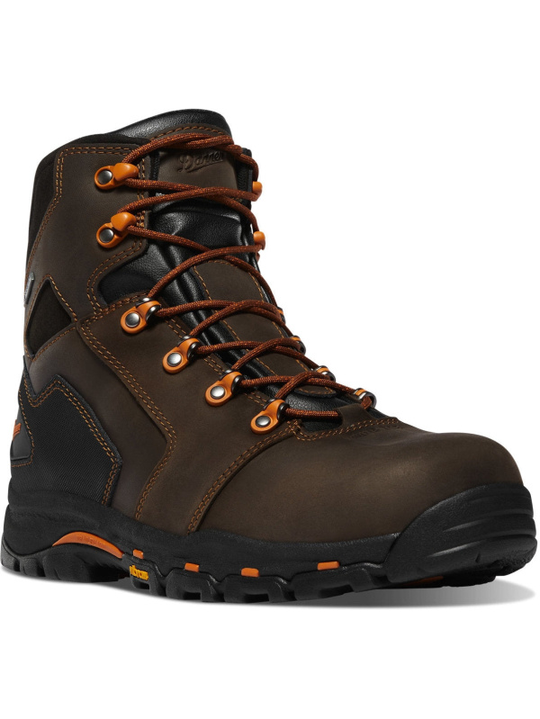 Danner Men's Vicious 6" Comp Toe WP Slip Resist Work Boot -Brown- 13879