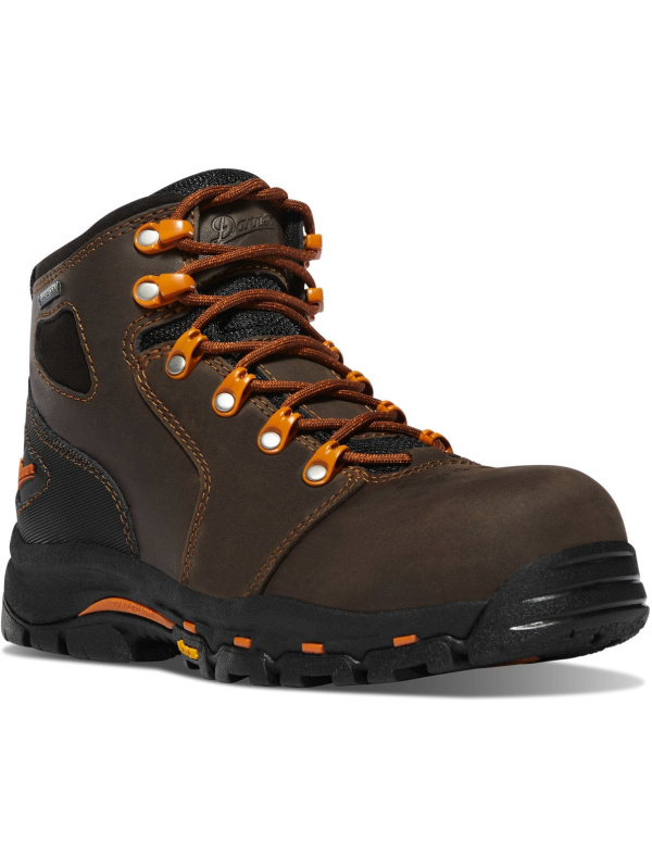 Danner Women's Vicious 4" Comp Toe WP Slip Resist Work Boot -Brown- 13884