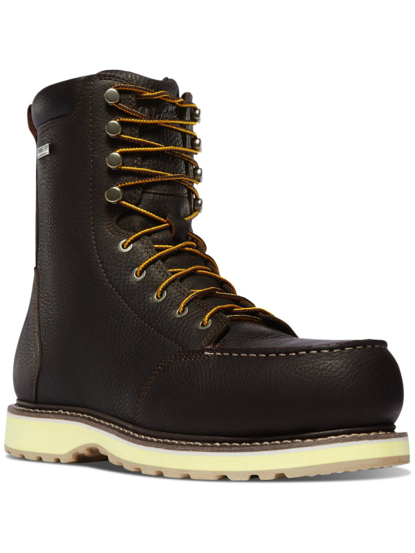 Danner Men's Cedar River 8" Plain Toe WP Slip Resist Work Boot -Brown- 14305
