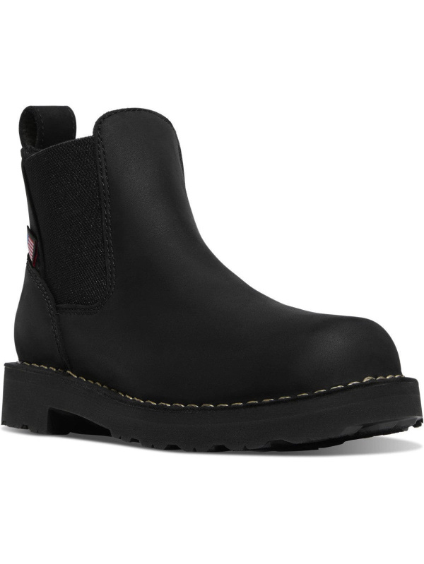 Danner Women's Bull Run 5" Plain Toe Chelsea Work Boot -Black- 15485