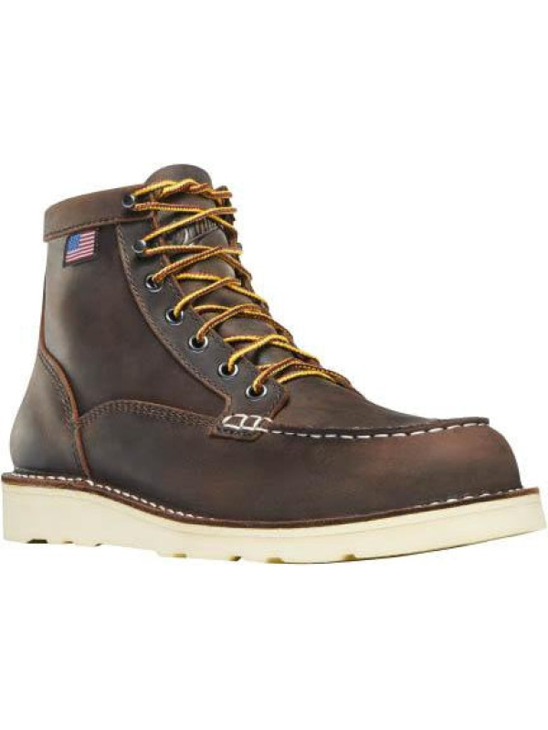 Danner Women's Bull Run 6" ST Moc Toe Wedge Work Boot - Brown - 15576