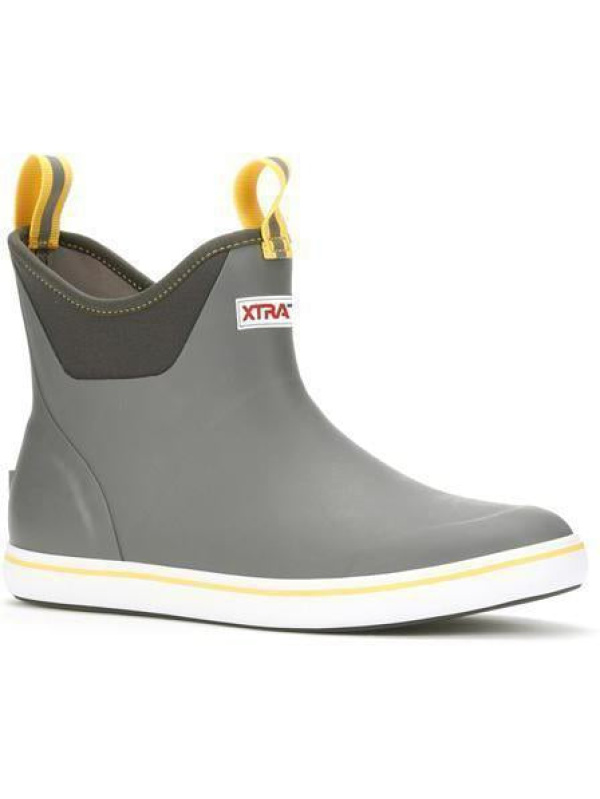 Xtratuf Men's 6" Ankle Deck Waterproof Boot - Gray / Yellow - 22735