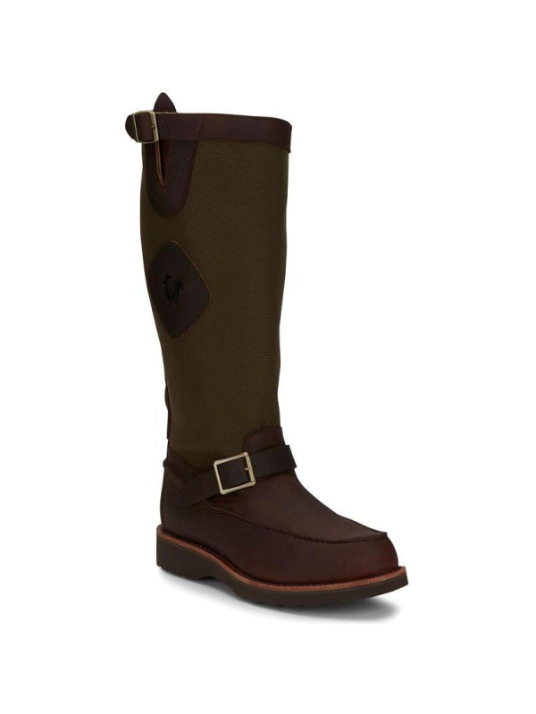 Chippewa Men's Cutter 17" Moc Toe Pull-On Snake Hunt Boot Brown- 23923
