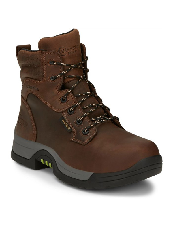 Chippewa Men's Fabricator 6" Comp Toe WP Work Boot - Brown - 31001