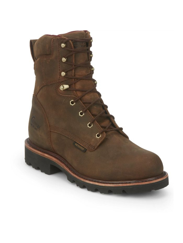 Chippewa Men's Super Dna 8" WP Lace Up Work Boot - Brown - 59416