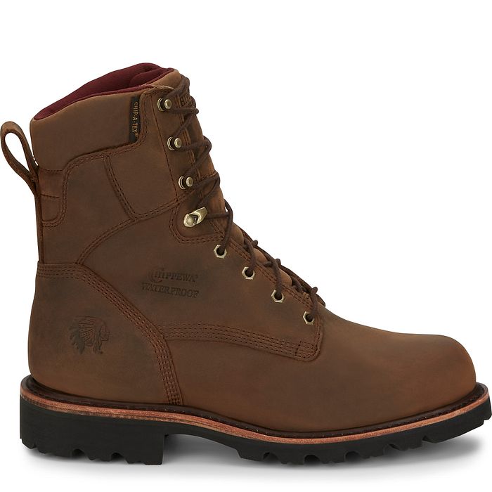 Chippewa Men's Super Dna 8" WP Lace Up Work Boot - Brown - 59416 - Image 7