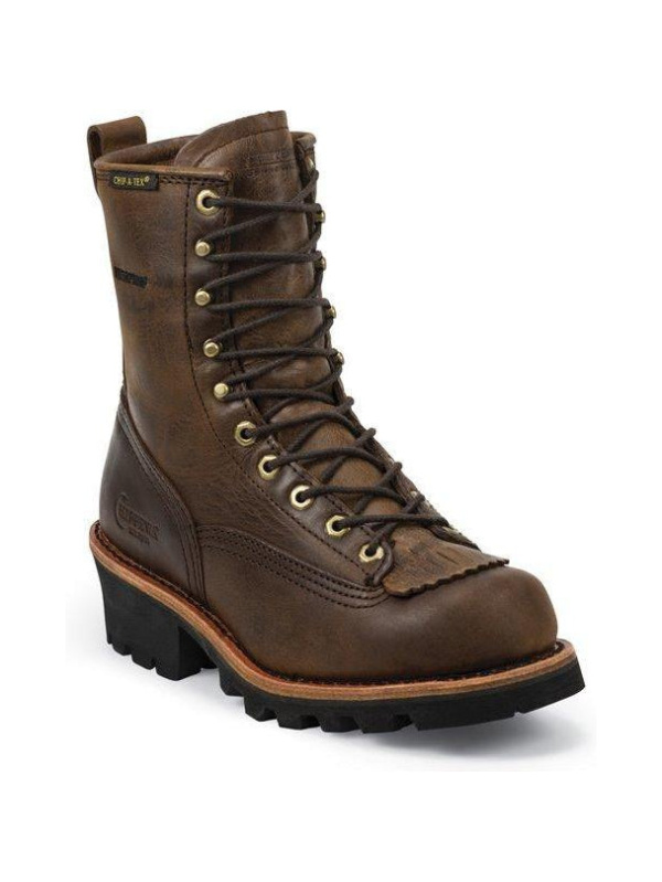 Chippewa Men's Paladin 8" Soft Toe WP Logger Work Boot- Brown - 73100