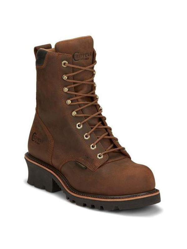Chippewa Men's Valdor 8" Comp Toe WP Logger Work Boot - Tan - 73236