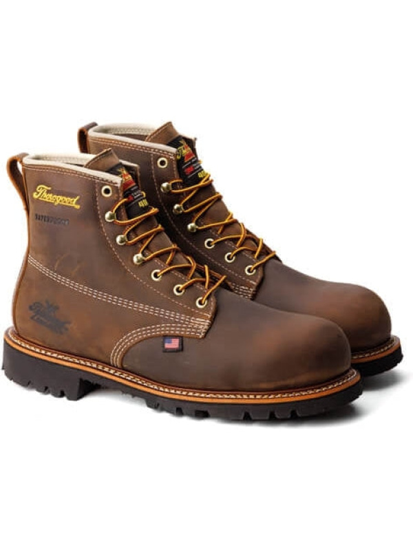Thorogood Men's American Heritage 6" Waterproof Work Boot -Brown- 804-4514