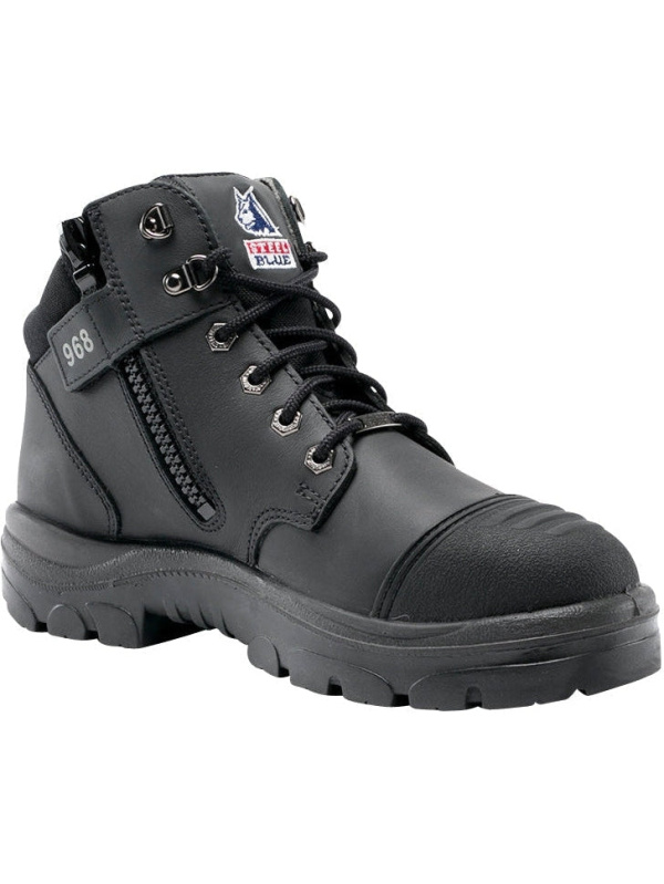 Steel Blue Men's Parkes Side Zip WP Steel Toe Hiker Work Boot - Black - 812968