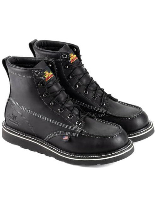 Thorogood Men's American Heritage Midnight 6" Soft Toe USA Made Wedge Work Boot - 814-6206