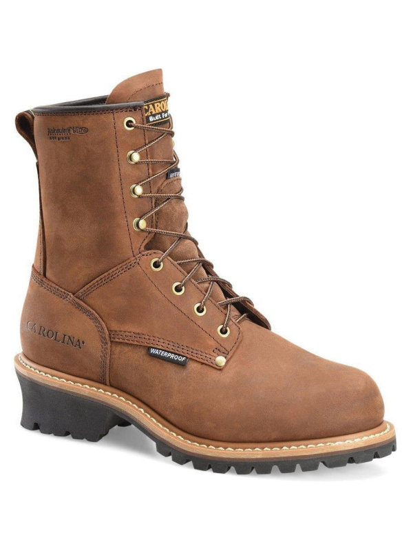 Carolina Men's Elm 8” Stl Toe WP INS Logger Work Boot - Brown - CA5821