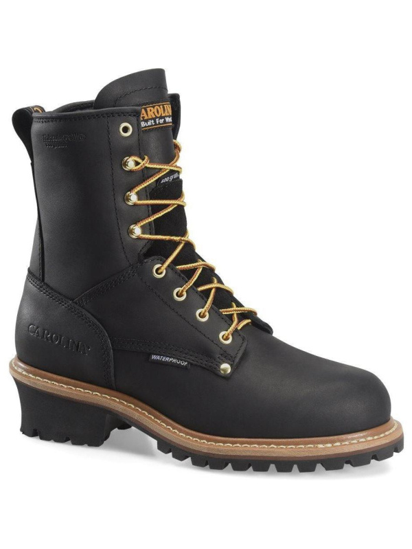 Carolina Men's Elm 8” Stl Toe WP INS Logger Work Boot - Black - CA5823