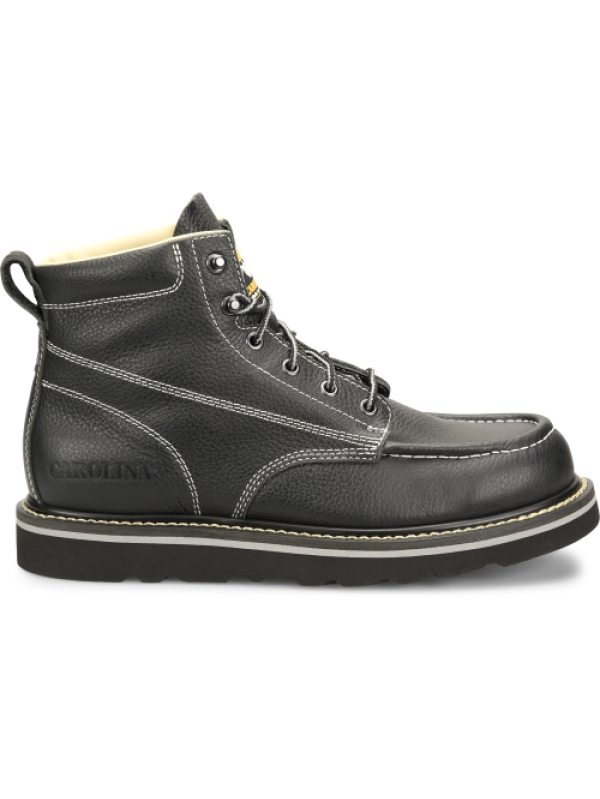 Carolina Men's Flatiron 6" Moc Toe Wedge Work Boot - Black - CA7007