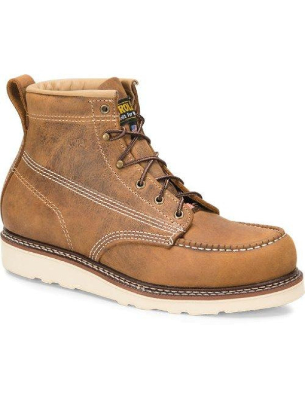 Carolina Men's AMP USA Made 6" Moc Toe Wedge Work Boot Brown - CA7011