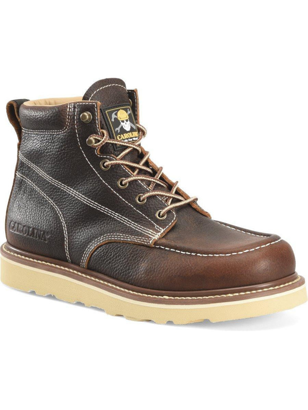 Carolina Men's Flatiron 6” Moc Toe Wedge Work Boot - Brown - CA7043