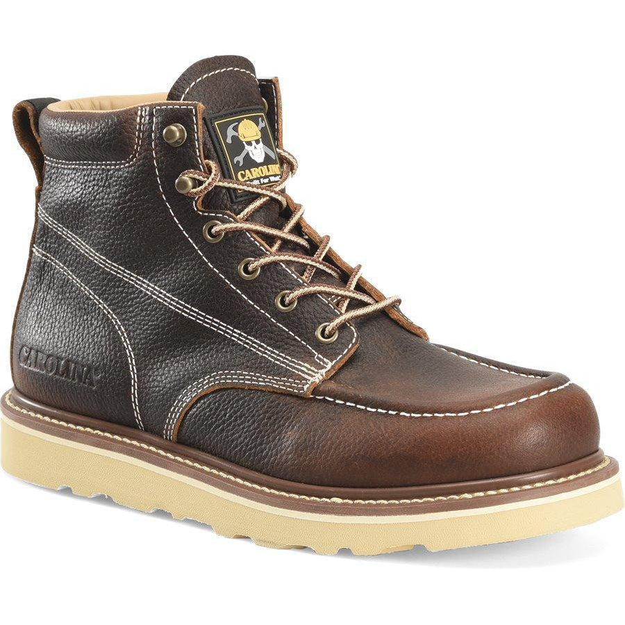 Carolina Men's Flatiron 6” Moc Toe Wedge Work Boot - Brown - CA7043