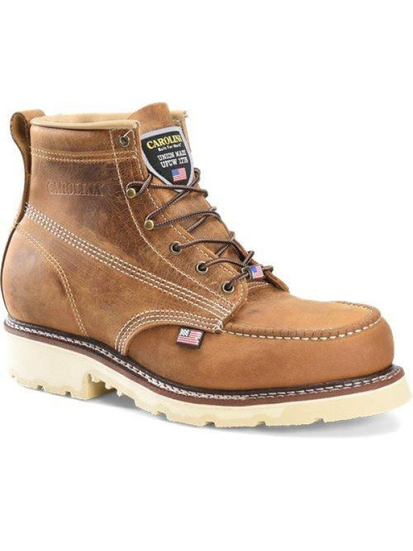 Carolina Men's Ferric 6" Steel Toe Moc Toe Work Boot - Brown - CA7514