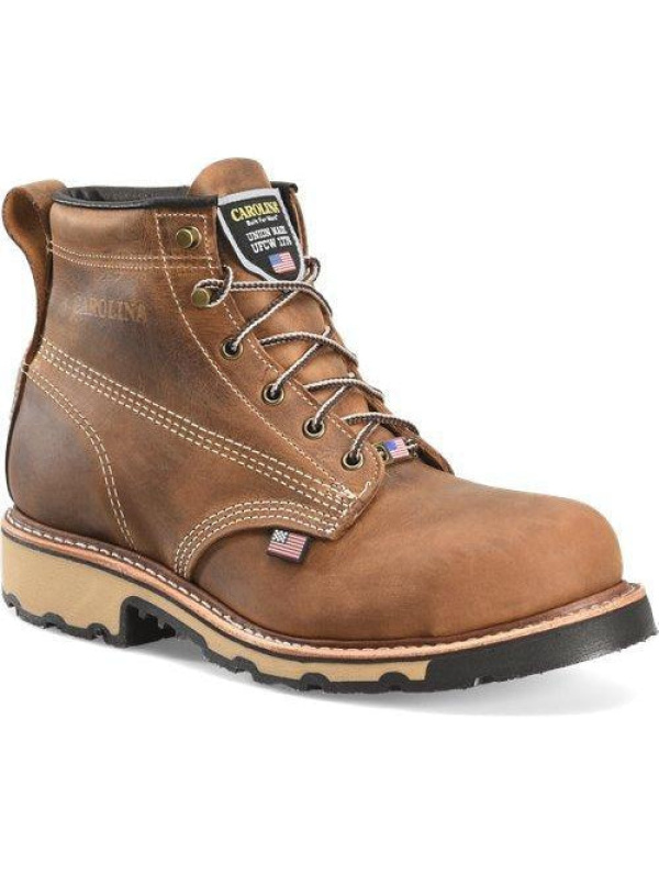 Carolina Men's Ferric 6" Steel Toe Made in USA Work Boot- Brown- CA7829