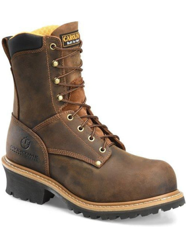 Carolina Men's Poplar 8” Soft Toe WP Logger Work Boot - Brown - CA9053
