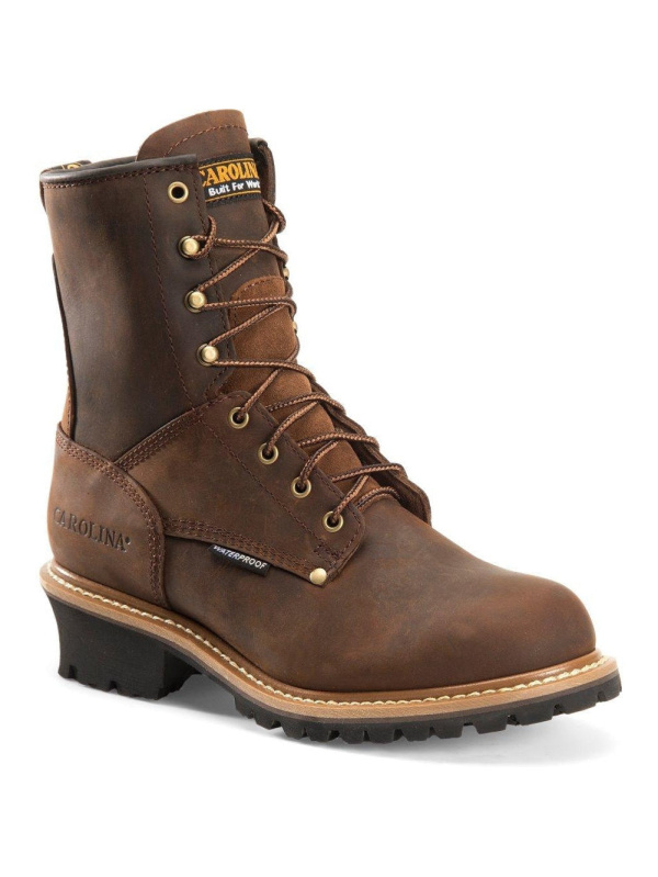 Carolina Men's Elm 8" Steel Toe WP Logger Work Boot - Brown - CA9821
